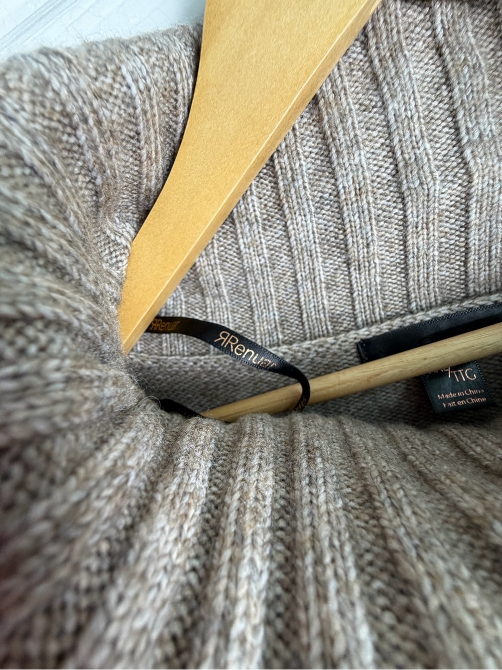 Renuar Taupe Cowl Neck Sweater Women's XXL Cozy Relaxed Fit Quiet Luxury Fall - Picture 6 of 11